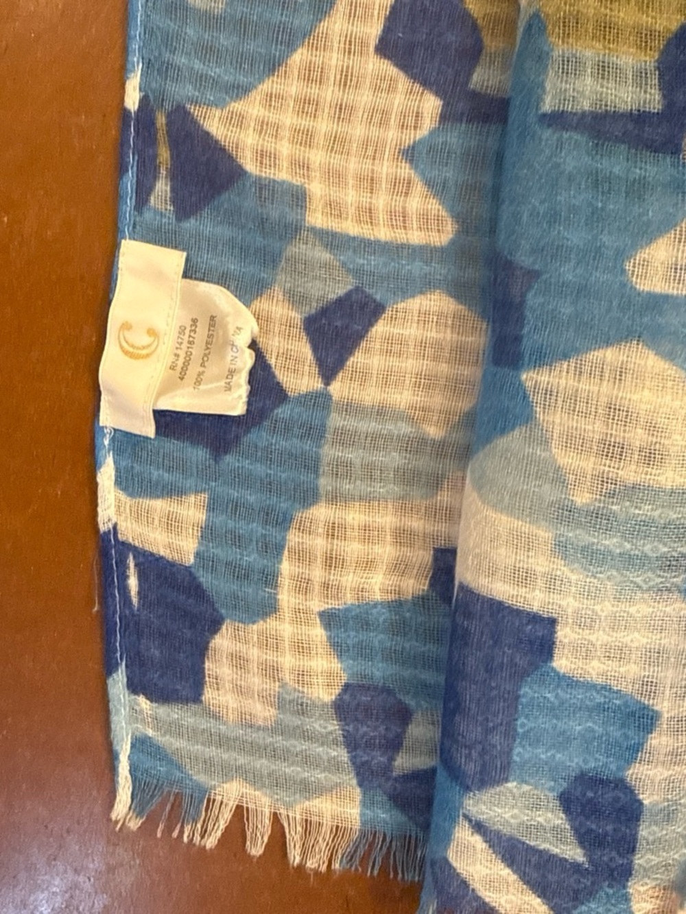 Charming Charlie Blue Multi-Color Patterned Scarf - Picture 2 of 2